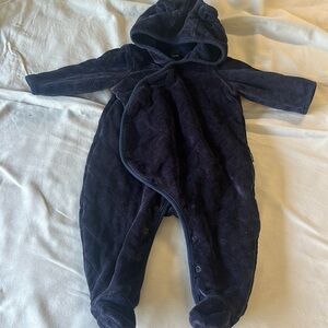 GAP - Blue quilted bunting bag winter onesie. Size 6-12 months.